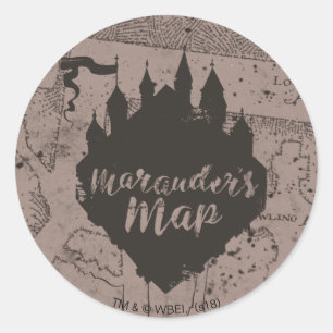 Sticker Rond Harry Potter Château HOGWARTS™ Carte du Maraudeu