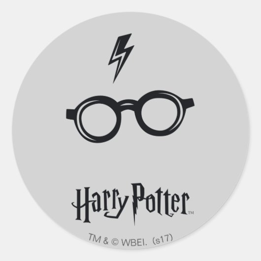 Sticker Rond Harry Potter | Cicatrice de foudre et Lunettes (Devant)
