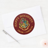 Sticker Rond Harry Potter | CIMIER DE POUDLARD | Joyeuses fêtes (Enveloppe)