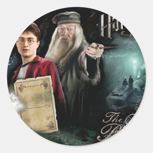 Sticker Rond Harry Potter et Dumbledore (Devant)