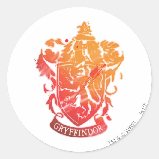 Sticker Rond Harry Potter | Gryffindor Crest - Splattered (Devant)