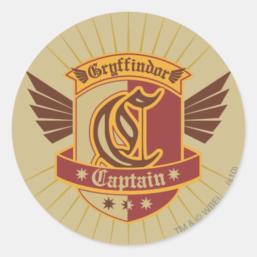 Sticker Rond Harry Potter | Gryffindor QUIDDITCH � capitaine Em (Devant)