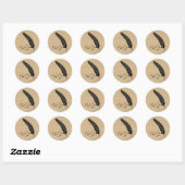 Sticker Rond Harry Potter | Lunettes et plume (Feuille)