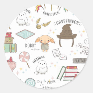 Sticker Rond HARRY POTTER™ Motif Magique Minuscule