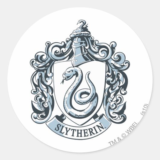 Sticker Rond Harry Potter | Slytherin Crest - Bleu glacé (Devant)
