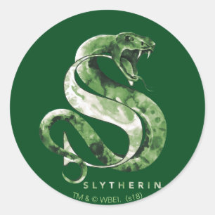 Sticker Rond Harry Potter SLYTHERIN™ Serpent Aquarelle