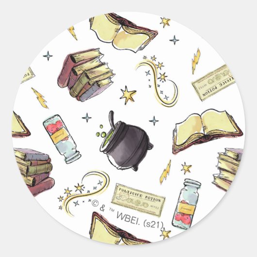 Sticker Rond HARRY POTTER™ Spects & Books Motif (Devant)