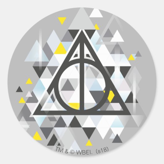 Sticker Rond Harry Potter | Symbole géométrique des Reliques de (Devant)