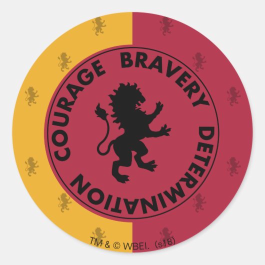 Sticker Rond Harry Potter | Traits de la maison GRYFFINDOR™ Gra (Devant)