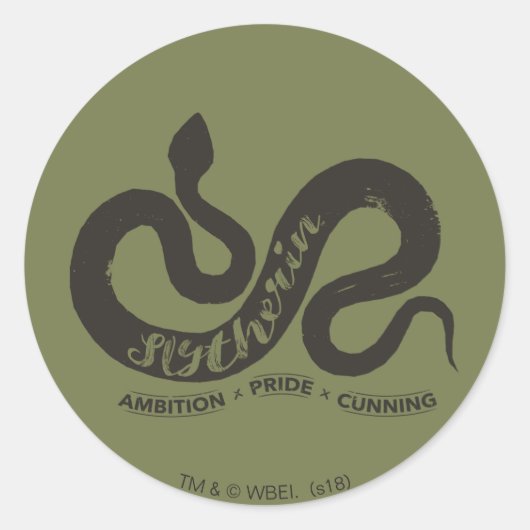 Sticker Rond Harry Potter | Typographie de silhouette SLYTHERIN (Devant)