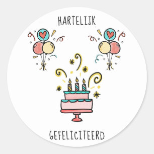 Sticker Rond Hartelijk Joyeux anniversaire