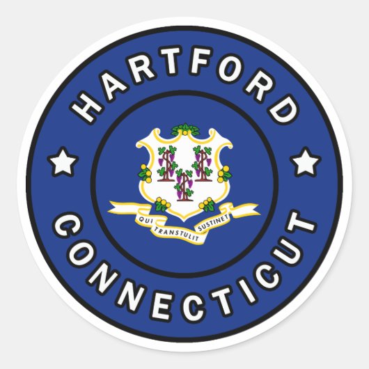 Sticker Rond Hartford Connecticut (Devant)