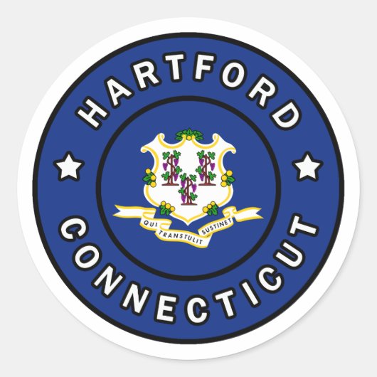 Sticker Rond Hartford Connecticut (Devant)