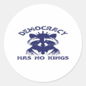 Sticker Rond Has No Kings Patriotic (Devant)