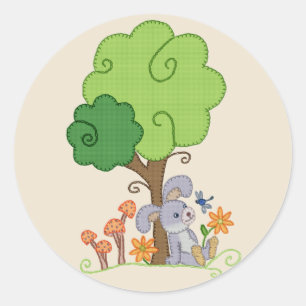 Sticker Rond Hase unterm Baum