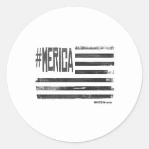 Sticker Rond Hashtag "drapeau de la Mérica"