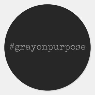 Sticker Rond Hashtag Gray sur le but Parties scintillant d'arge