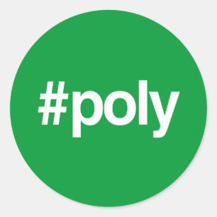 STICKER ROND HASHTAG POLY