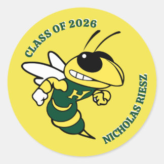 Sticker Rond Hastings NY Buzz Customizable Graduation Favor