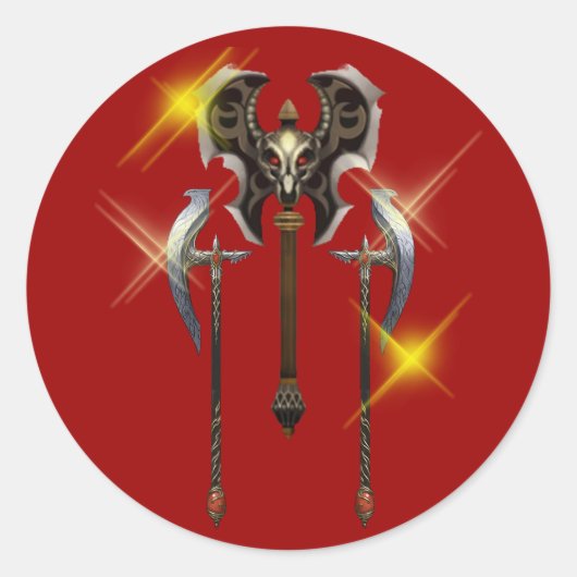Sticker Rond Hat Battle ax axe (Devant)