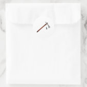 Sticker Rond Hatchet indien Tomahawk (Sac)