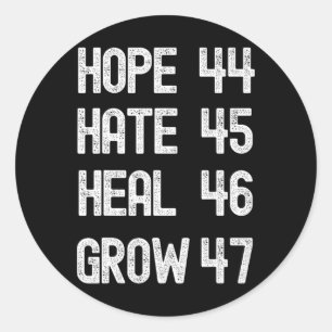 Sticker Rond Hate Heal Grow Vote Pour Le Président Kamala Harr 