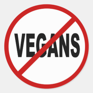 Sticker Rond Hate Vegans/No Vegans Autorisé Signalé