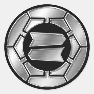 Sticker Rond Hattori Clan Kamon Argent Chrome