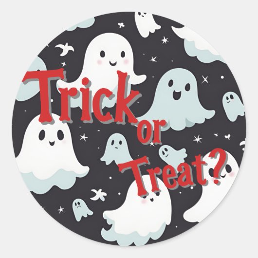 Sticker Rond Hauned House Trick Treat Halloween (Devant)