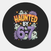 Sticker Rond Haunted By 67 - Drôle Fantôme Et Halloween Citroui (Devant)