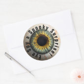 Sticker Rond 👁️ Haunted Halloween Eye espion éffrayant ... (Enveloppe)