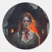 Sticker Rond Haunting house (Devant)