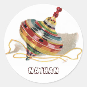 Sticker Rond Haut de jouet antique