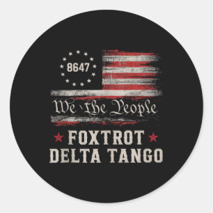 Sticker Rond Haut de tank Drapeau Amérique 8647 Foxtrots Deltas