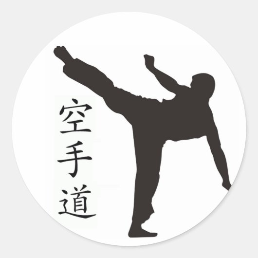 Sticker Rond Haut Kick/Karate Kanji (Devant)
