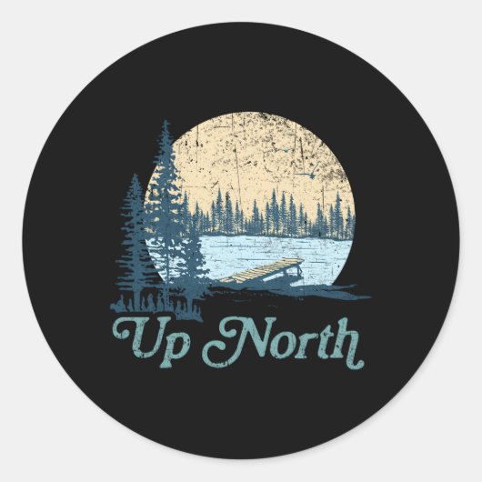 Sticker Rond Haut North Lake E Tree Cabine (Devant)