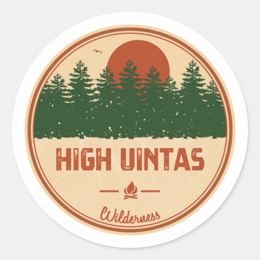 Sticker Rond Haute Uintas Wilderness Utah (Devant)