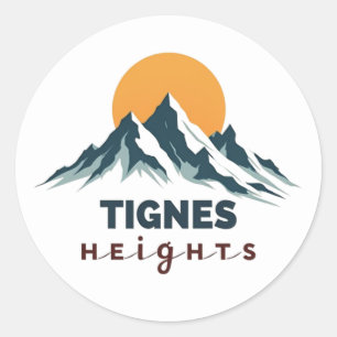 Sticker Rond Hauteurs de Tignes Montagne