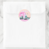 Sticker Rond Havana Cuba Pink Travel Art (Sac)