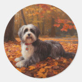 Sticker Rond Havanais en automne Feuilles automne Inspiration (Devant)