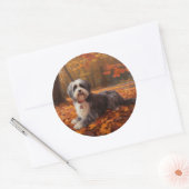 Sticker Rond Havanais en automne Feuilles automne Inspiration (Enveloppe)