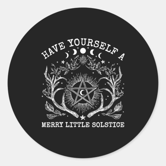 Sticker Rond Have Yourself A Merry Little Solstice  (Devant)