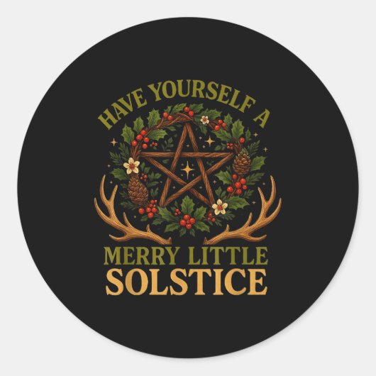 Sticker Rond Have Yourself A Merry Little Solstice Witchcore  (Devant)