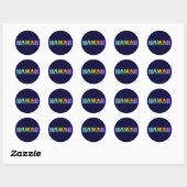Sticker Rond Hawaii (Feuille)