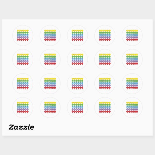 Sticker Rond Hawaii Hearts Rainbow (Feuille)