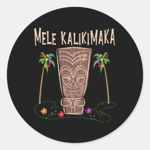 Sticker Rond Hawaii Tiki