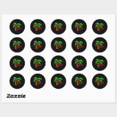 Sticker Rond Hawaiian Christmas Mele Kalikimaka Coconut Tree  (Feuille)
