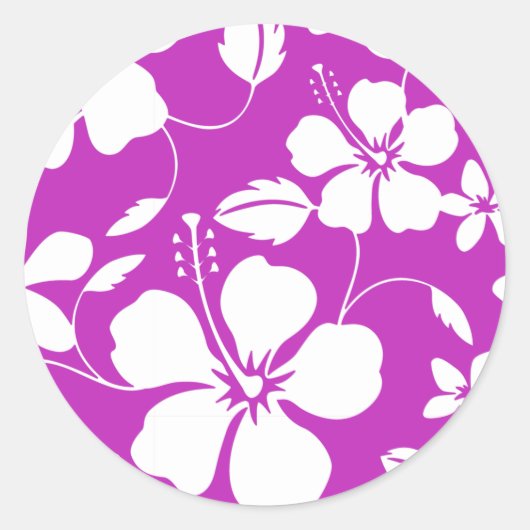 STICKER ROND HAWAIIAN HULA (HIBISCUS) BERRY (Devant)
