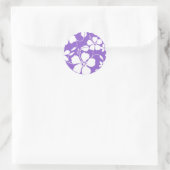 STICKER ROND HAWAIIAN HULA (HIBISCUS) LUMIÈRE PURPLE (Sac)