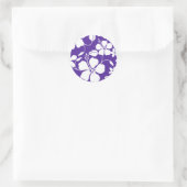 STICKER ROND HAWAIIAN HULA (HIBISCUS) PURPLE (Sac)